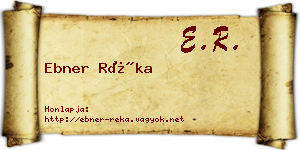 Ebner Réka névjegykártya